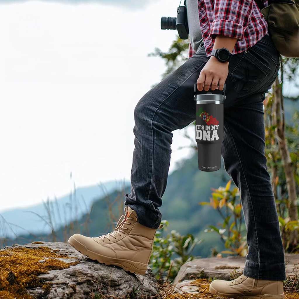 Its in My DNA Portugal Flip Straw Tumbler Portuguese Flag Portugal Boy Girl Gift TS10 Print Your Wear