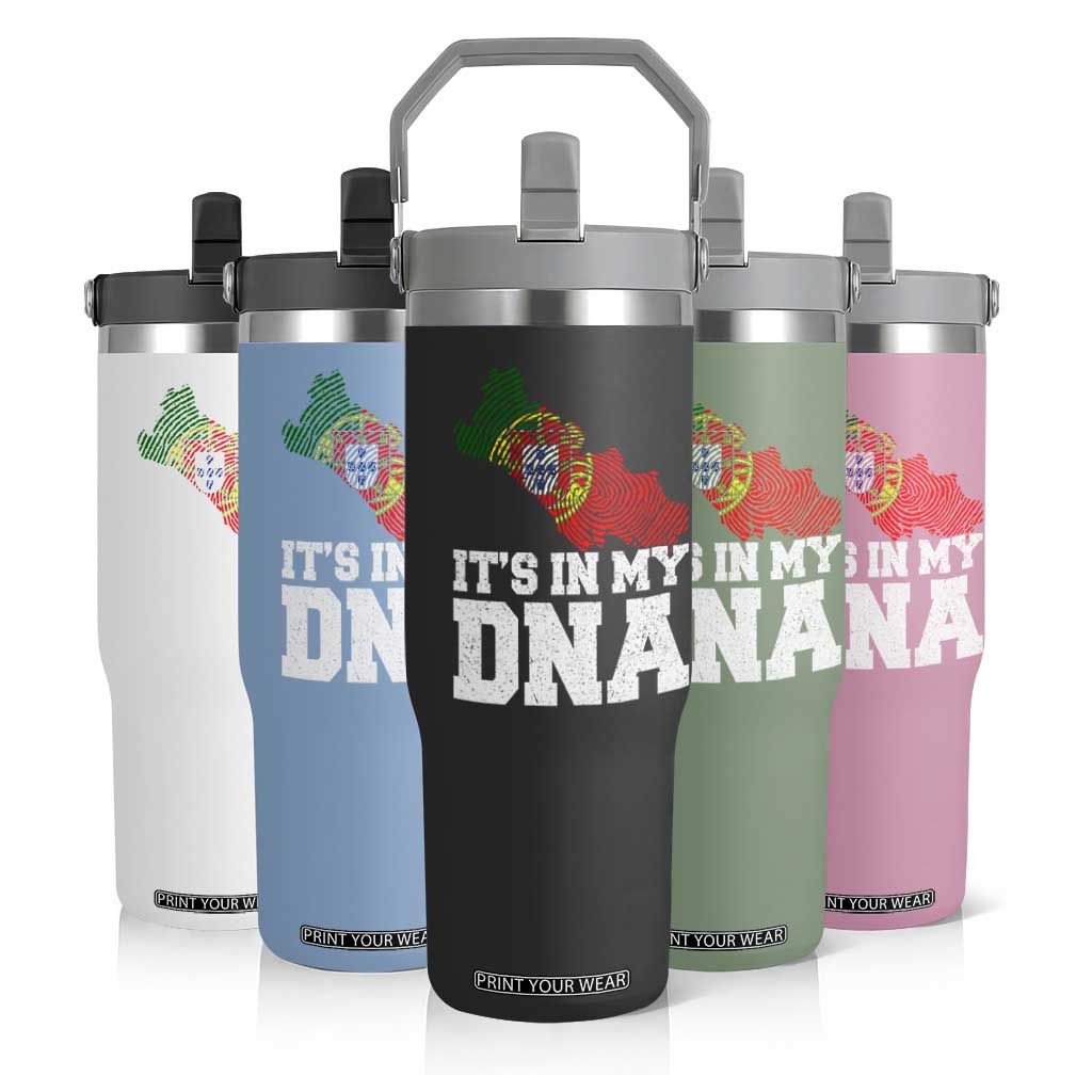 Its in My DNA Portugal Flip Straw Tumbler Portuguese Flag Portugal Boy Girl Gift TS10 Print Your Wear