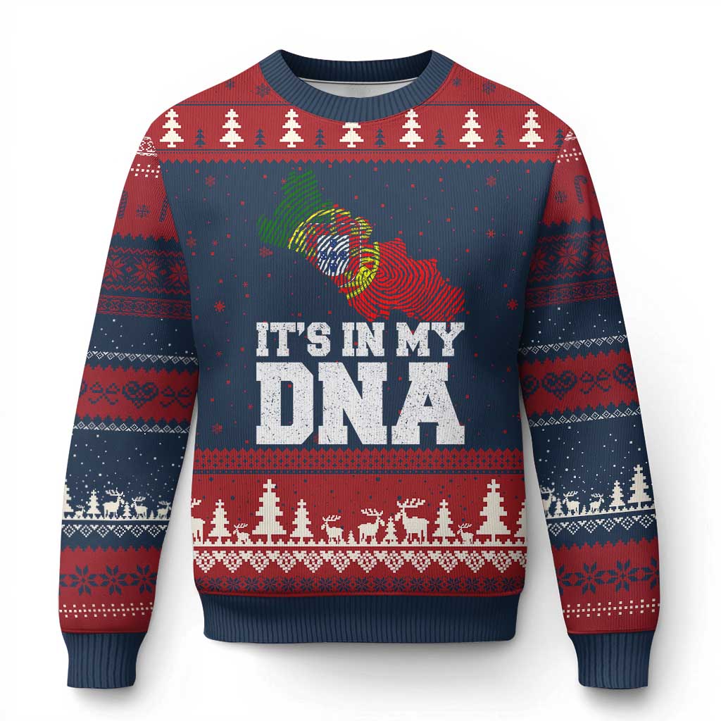 Its in My DNA Portugal Ugly Christmas Sweater Portuguese Flag Portugal Boy Girl Gift TS10 Navy Red Print Your Wear