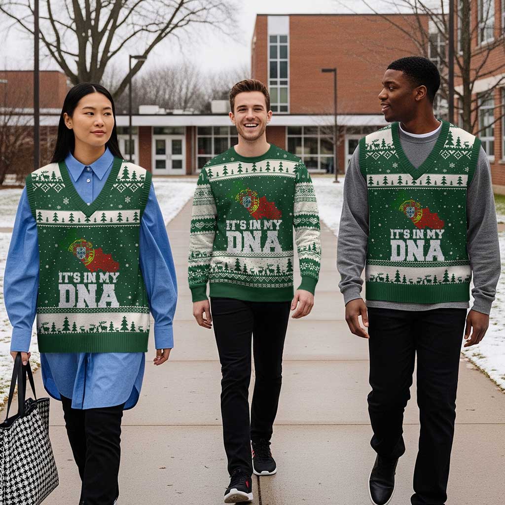 Its in My DNA Portugal V-Neck Knit Sweater Vest Portuguese Flag Portugal Boy Girl Gift TS10 Forest Green Beige Print Your Wear