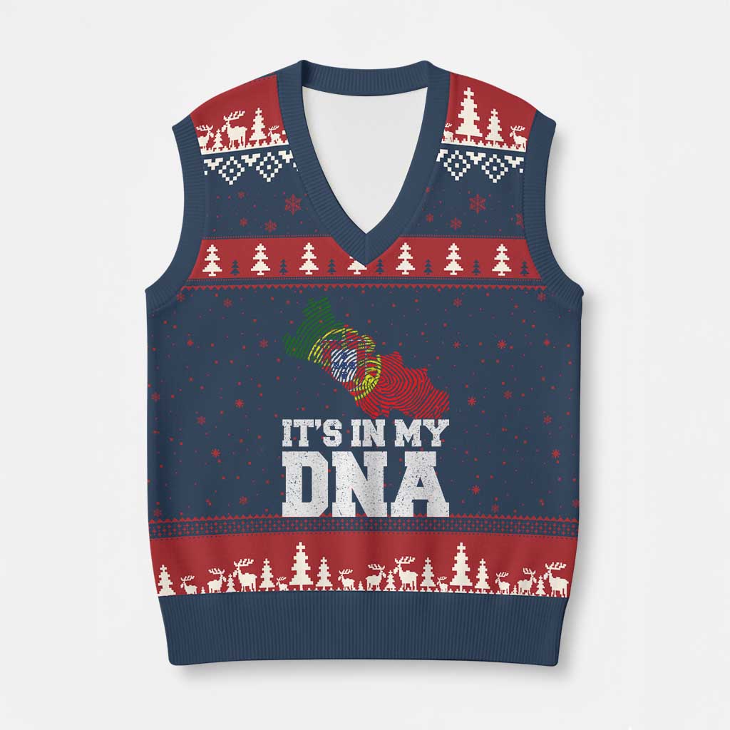 Its in My DNA Portugal V-Neck Knit Sweater Vest Portuguese Flag Portugal Boy Girl Gift TS10 Navy Red Print Your Wear