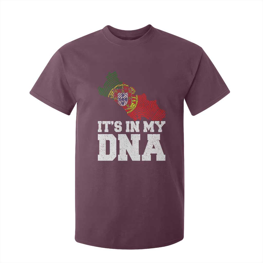 Its in My DNA Portugal T Shirt For Kid Portuguese Flag Portugal Boy Girl Gift TS10 Maroon Print Your Wear