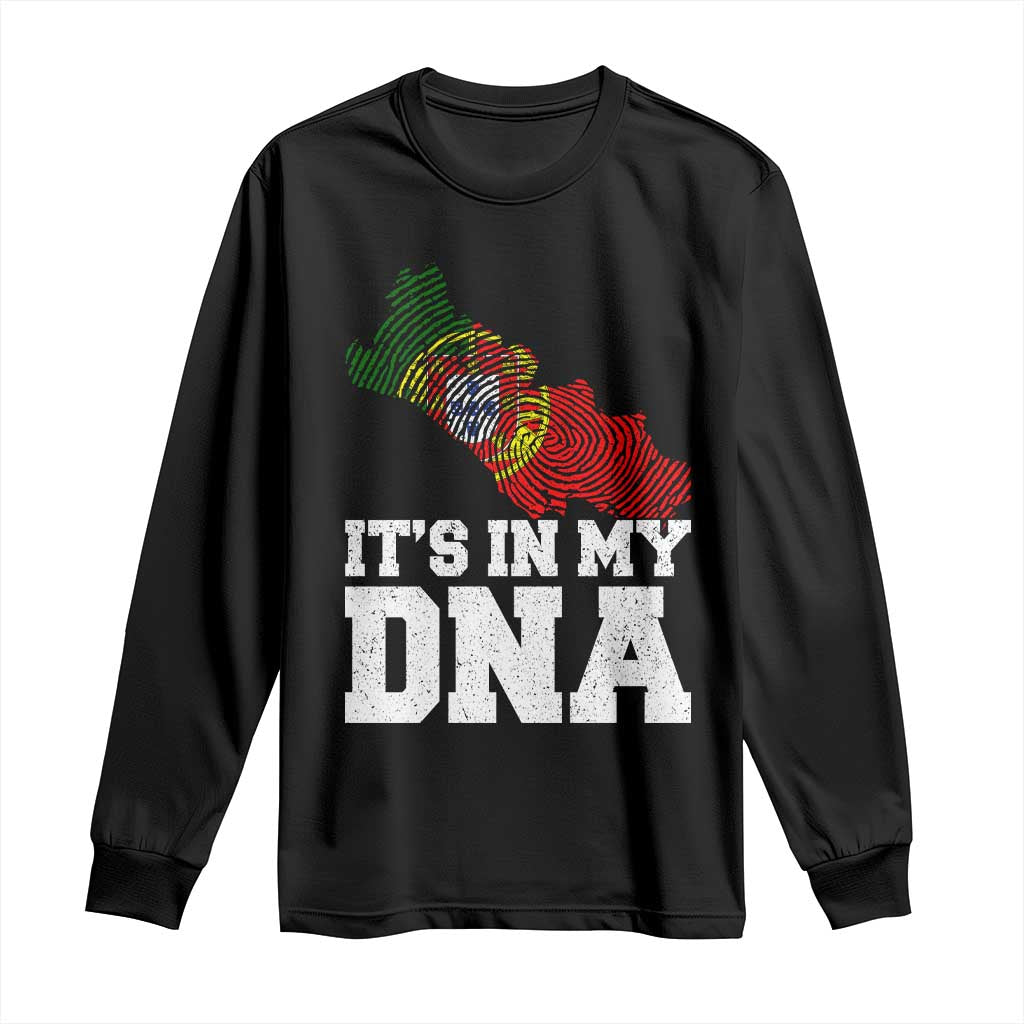 Its in My DNA Portugal Long Sleeve Shirt Portuguese Flag Portugal Boy Girl Gift TS10 Black Print Your Wear