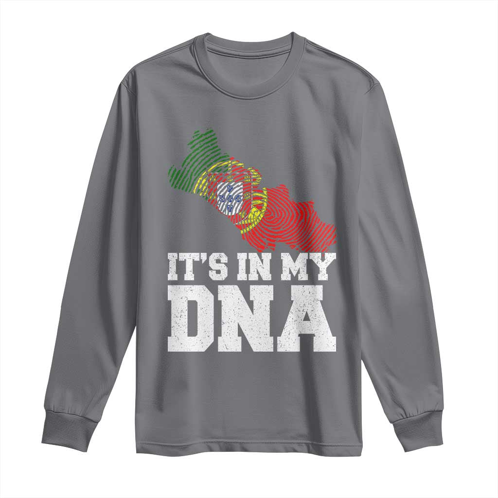 Its in My DNA Portugal Long Sleeve Shirt Portuguese Flag Portugal Boy Girl Gift TS10 Charcoal Print Your Wear