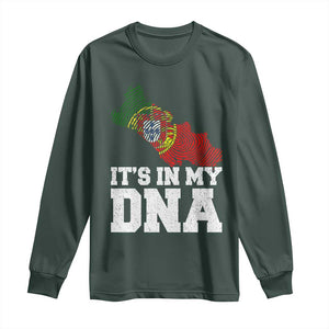 Its in My DNA Portugal Long Sleeve Shirt Portuguese Flag Portugal Boy Girl Gift TS10 Dark Forest Green Print Your Wear