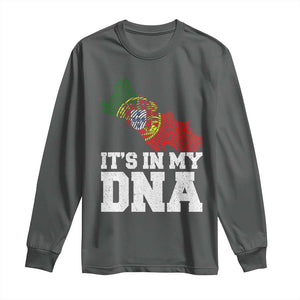 Its in My DNA Portugal Long Sleeve Shirt Portuguese Flag Portugal Boy Girl Gift TS10 Dark Heather Print Your Wear