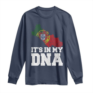 Its in My DNA Portugal Long Sleeve Shirt Portuguese Flag Portugal Boy Girl Gift TS10 Navy Print Your Wear