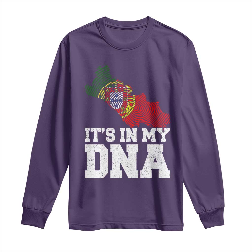 Its in My DNA Portugal Long Sleeve Shirt Portuguese Flag Portugal Boy Girl Gift TS10 Purple Print Your Wear