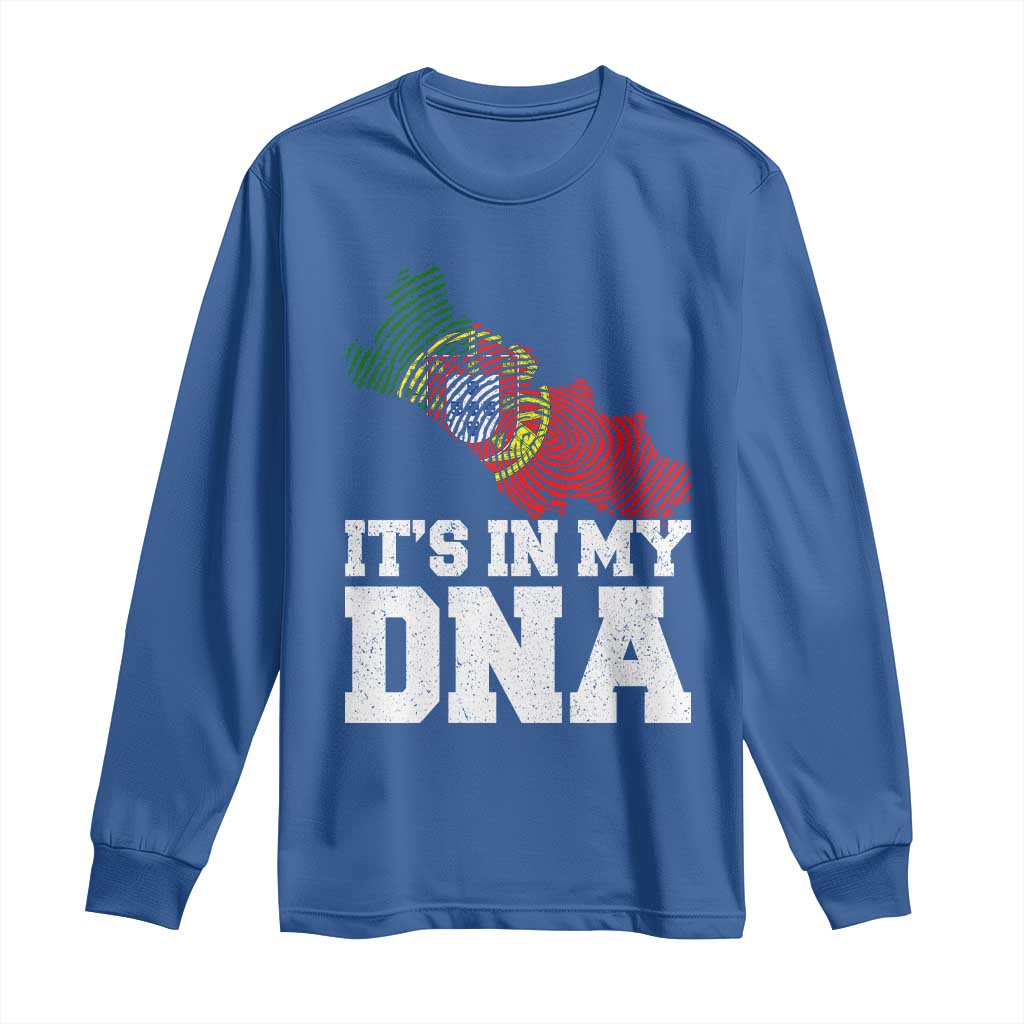 Its in My DNA Portugal Long Sleeve Shirt Portuguese Flag Portugal Boy Girl Gift TS10 Royal Blue Print Your Wear