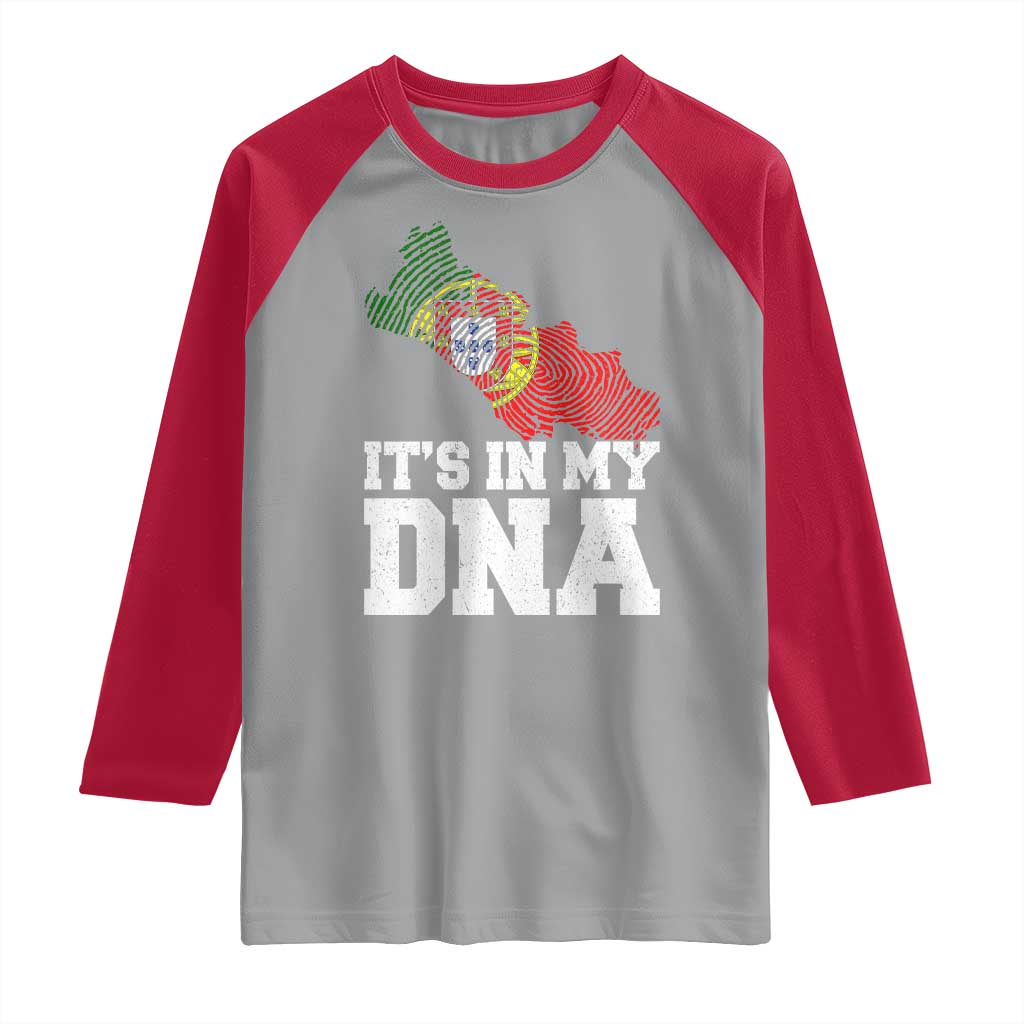 Its in My DNA Portugal Raglan Shirt Portuguese Flag Portugal Boy Girl Gift TS10 Sport Gray Red Print Your Wear