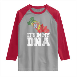 Its in My DNA Portugal Raglan Shirt Portuguese Flag Portugal Boy Girl Gift TS10 Sport Gray Red Print Your Wear