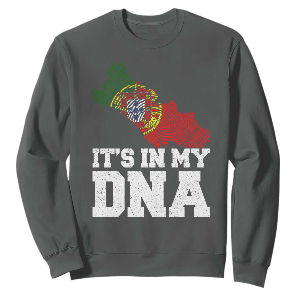 Its in My DNA Portugal Sweatshirt Portuguese Flag Portugal Boy Girl Gift TS10 Dark Heather Print Your Wear