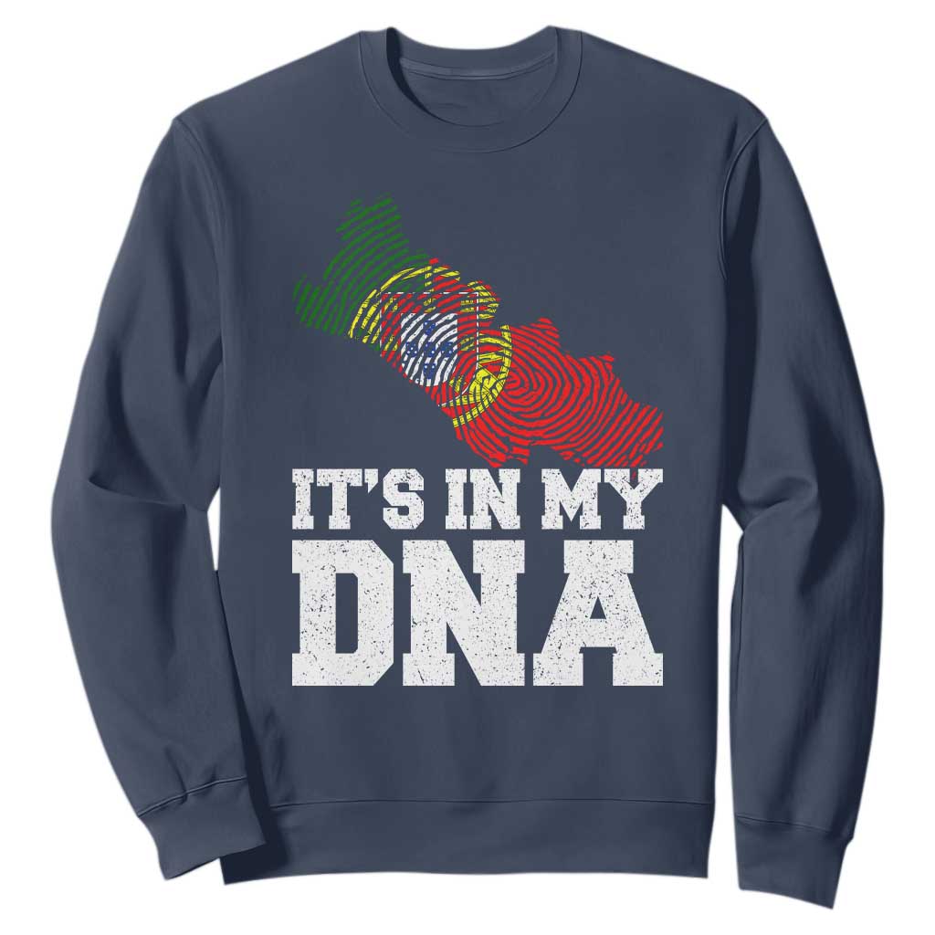 Its in My DNA Portugal Sweatshirt Portuguese Flag Portugal Boy Girl Gift TS10 Navy Print Your Wear