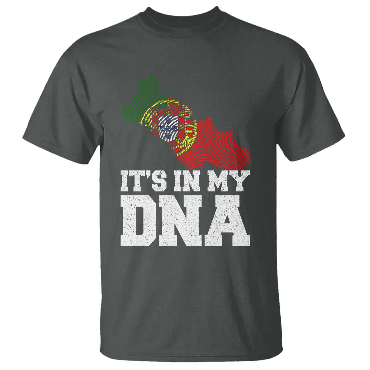Its in My DNA Portugal T Shirt Portuguese Flag Portugal Boy Girl Gift TS10 Dark Heather Print Your Wear