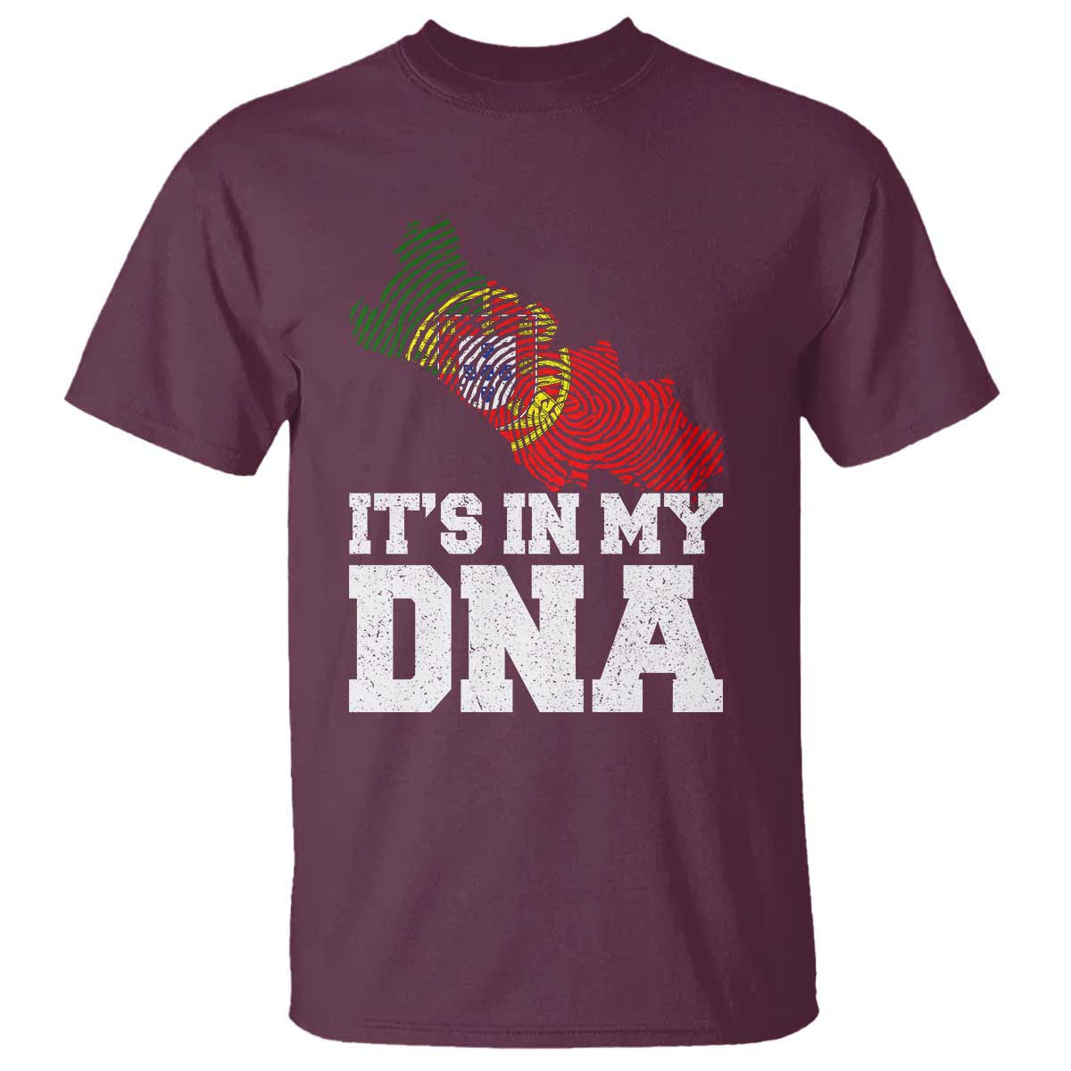 Its in My DNA Portugal T Shirt Portuguese Flag Portugal Boy Girl Gift TS10 Maroon Print Your Wear