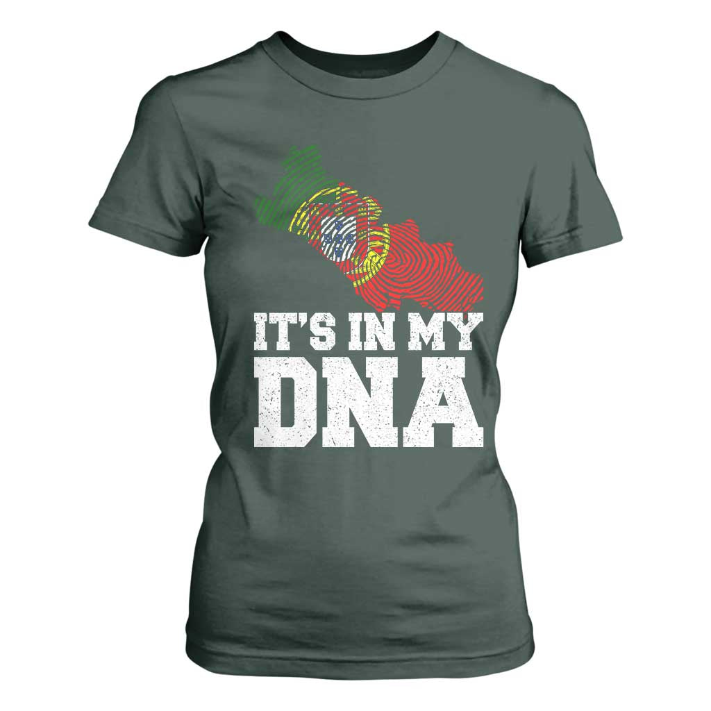 Its in My DNA Portugal T Shirt For Women Portuguese Flag Portugal Boy Girl Gift TS10 Dark Forest Green Print Your Wear