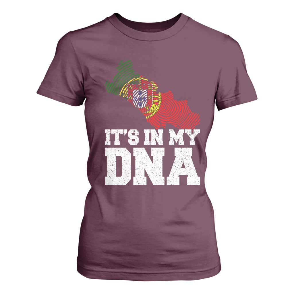 Its in My DNA Portugal T Shirt For Women Portuguese Flag Portugal Boy Girl Gift TS10 Maroon Print Your Wear