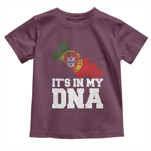 Its in My DNA Portugal Toddler T Shirt Portuguese Flag Portugal Boy Girl Gift TS10 Maroon Print Your Wear