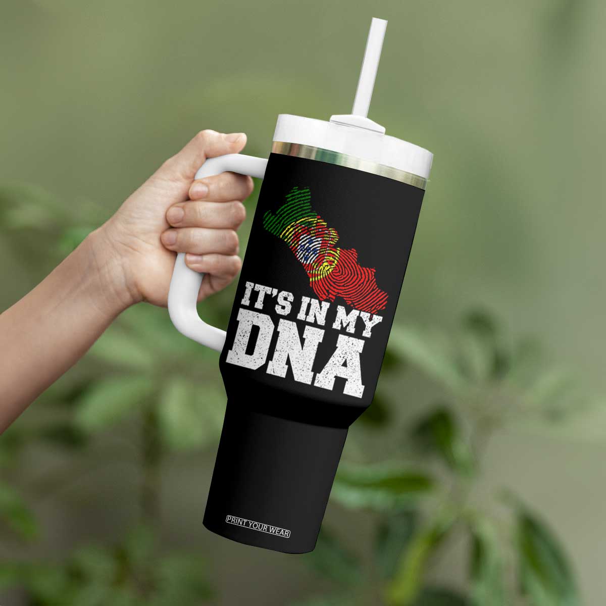 Its in My DNA Portugal Tumbler With Handle Portuguese Flag Portugal Boy Girl Gift TS10 Print Your Wear