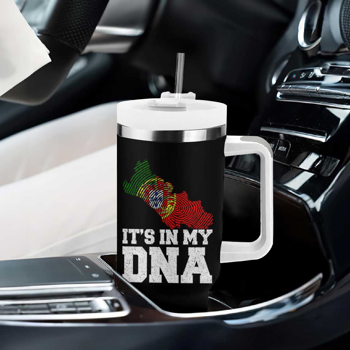 Its in My DNA Portugal Tumbler With Handle Portuguese Flag Portugal Boy Girl Gift TS10 Print Your Wear