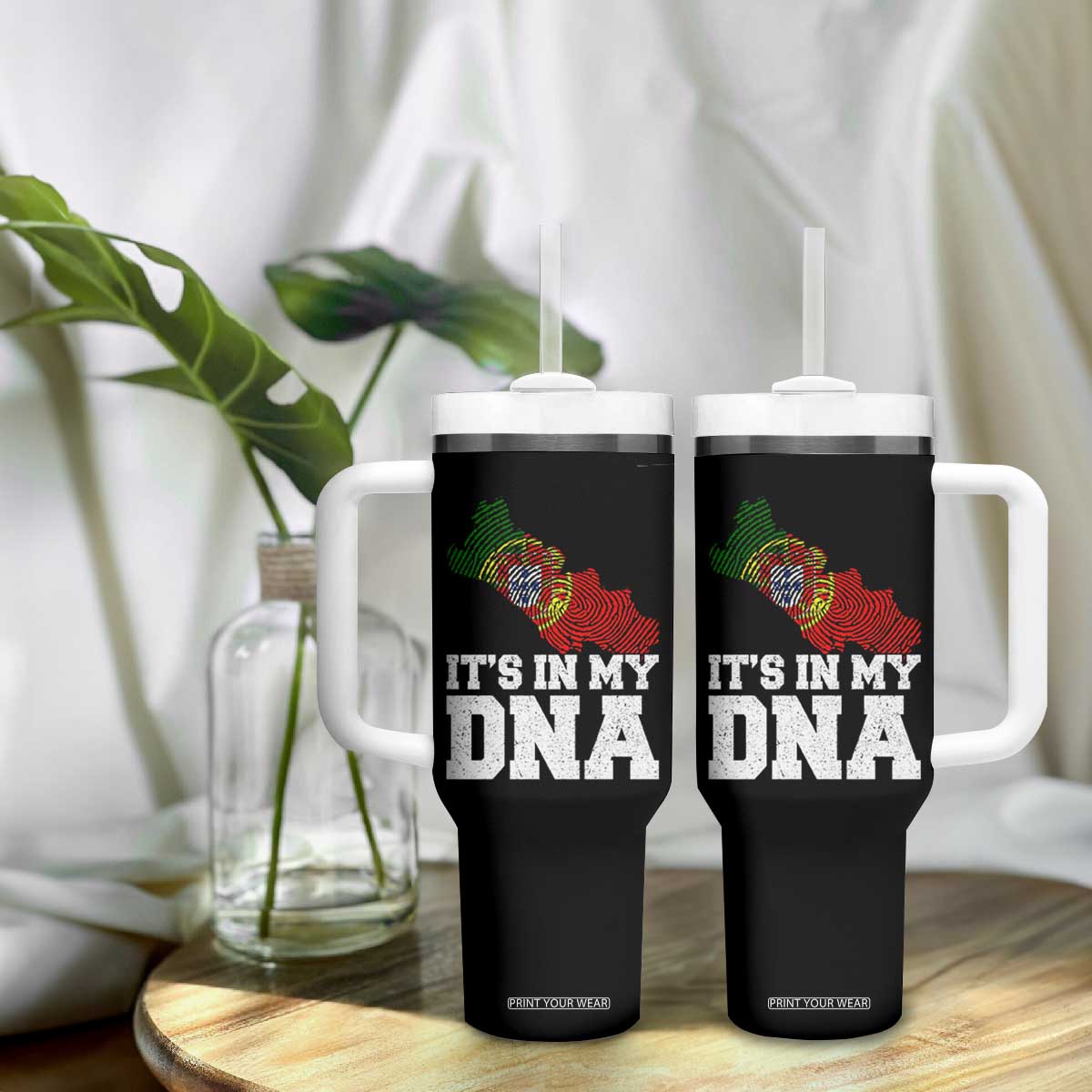 Its in My DNA Portugal Tumbler With Handle Portuguese Flag Portugal Boy Girl Gift TS10 Print Your Wear