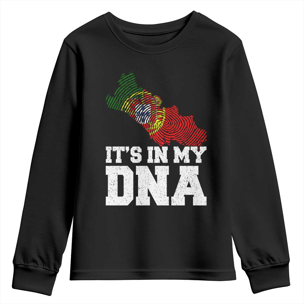 Its in My DNA Portugal Youth Sweatshirt Portuguese Flag Portugal Boy Girl Gift TS10 Black Print Your Wear