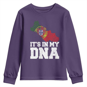Its in My DNA Portugal Youth Sweatshirt Portuguese Flag Portugal Boy Girl Gift TS10 Purple Print Your Wear