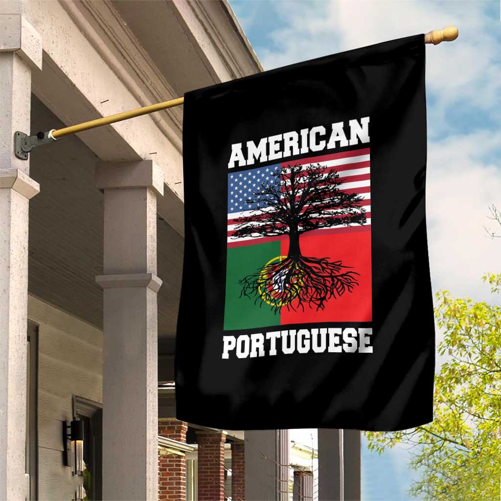 American Grown Portuguese Roots Garden Flag Distressed Tree Portugal USA Flag TS10 Print Your Wear