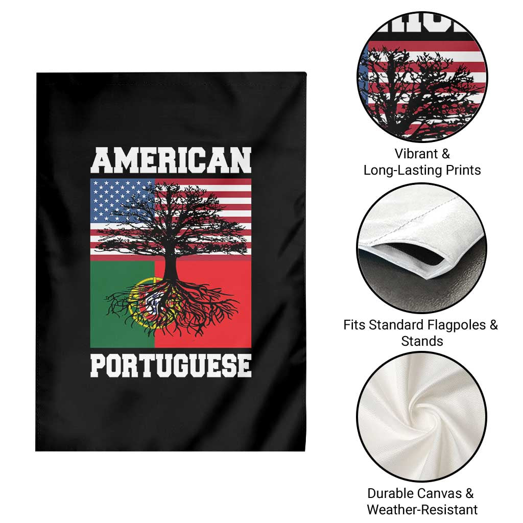 American Grown Portuguese Roots Garden Flag Distressed Tree Portugal USA Flag TS10 Print Your Wear