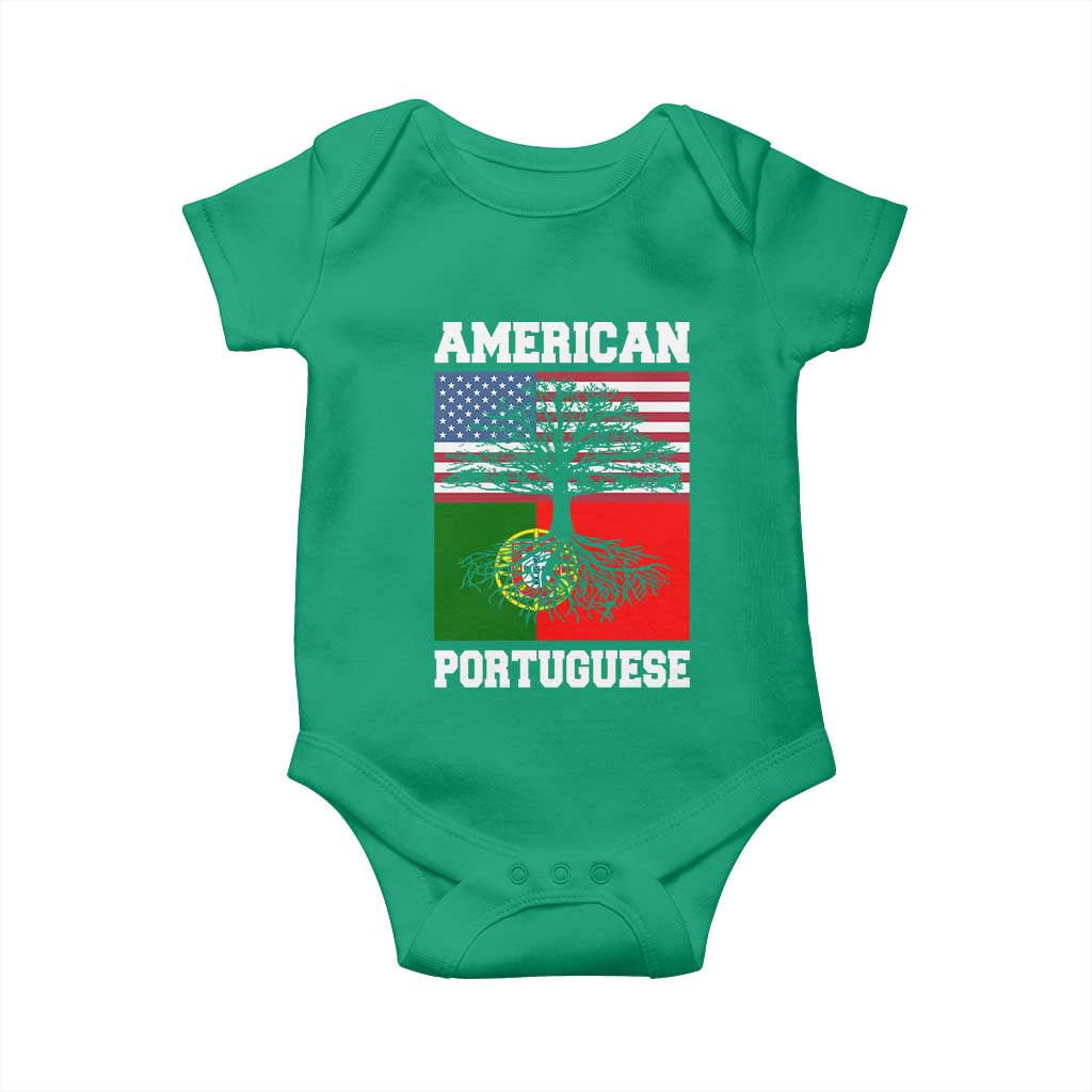 American Grown Portuguese Roots Baby Onesie Distressed Tree Portugal USA Flag TS10 Irish Green Print Your Wear