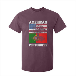 American Grown Portuguese Roots T Shirt For Kid Distressed Tree Portugal USA Flag TS10 Maroon Print Your Wear