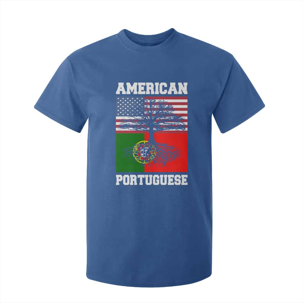 American Grown Portuguese Roots T Shirt For Kid Distressed Tree Portugal USA Flag TS10 Royal Blue Print Your Wear