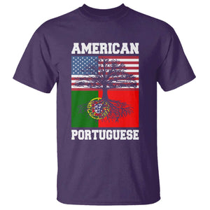 American Grown Portuguese Roots T Shirt Distressed Tree Portugal USA Flag TS10 Purple Print Your Wear