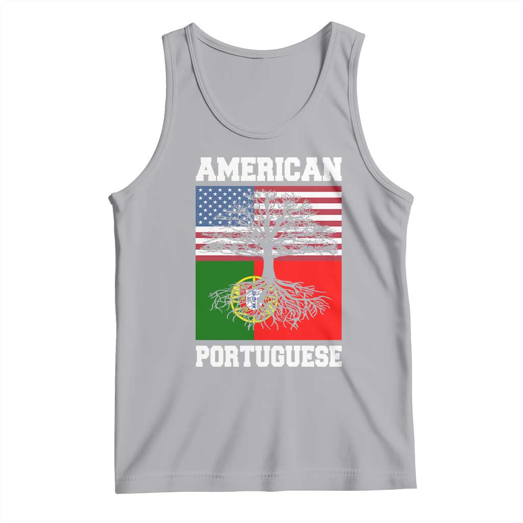 American Grown Portuguese Roots Tank Top Distressed Tree Portugal USA Flag TS10 Athletic Heather Print Your Wear