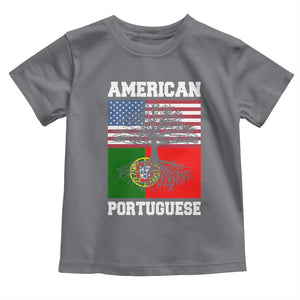 American Grown Portuguese Roots Toddler T Shirt Distressed Tree Portugal USA Flag TS10 Charcoal Print Your Wear