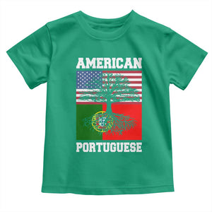 American Grown Portuguese Roots Toddler T Shirt Distressed Tree Portugal USA Flag TS10 Irish Green Print Your Wear