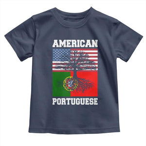 American Grown Portuguese Roots Toddler T Shirt Distressed Tree Portugal USA Flag TS10 Navy Print Your Wear