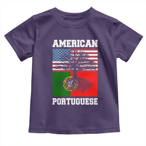 American Grown Portuguese Roots Toddler T Shirt Distressed Tree Portugal USA Flag TS10 Purple Print Your Wear