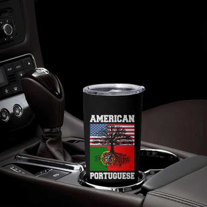 American Grown Portuguese Roots Tumbler Cup Distressed Tree Portugal USA Flag TS10 Print Your Wear