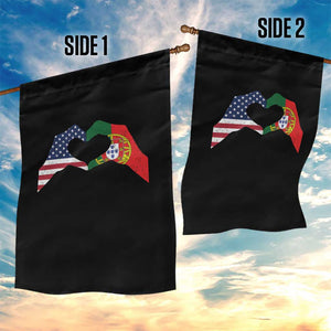 Portuguese American Flag Garden Flag Vintage Portugal USA Flag Heart TS10 Print Your Wear