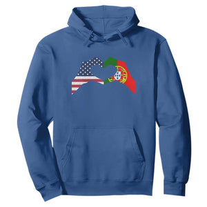Portuguese American Flag Hoodie Vintage Portugal USA Flag Heart TS10 Royal Blue Print Your Wear