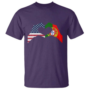 Portuguese American Flag T Shirt Vintage Portugal USA Flag Heart TS10 Purple Print Your Wear