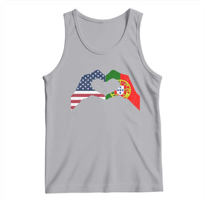 Portuguese American Flag Tank Top Vintage Portugal USA Flag Heart TS10 Athletic Heather Print Your Wear