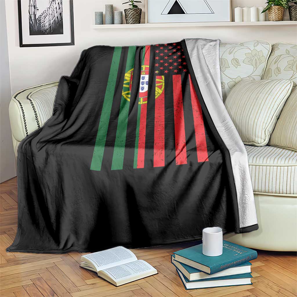 Portuguese Flag Throw Blanket Vintage USA Flag Portugal Pride Gifts TS10 Print Your Wear