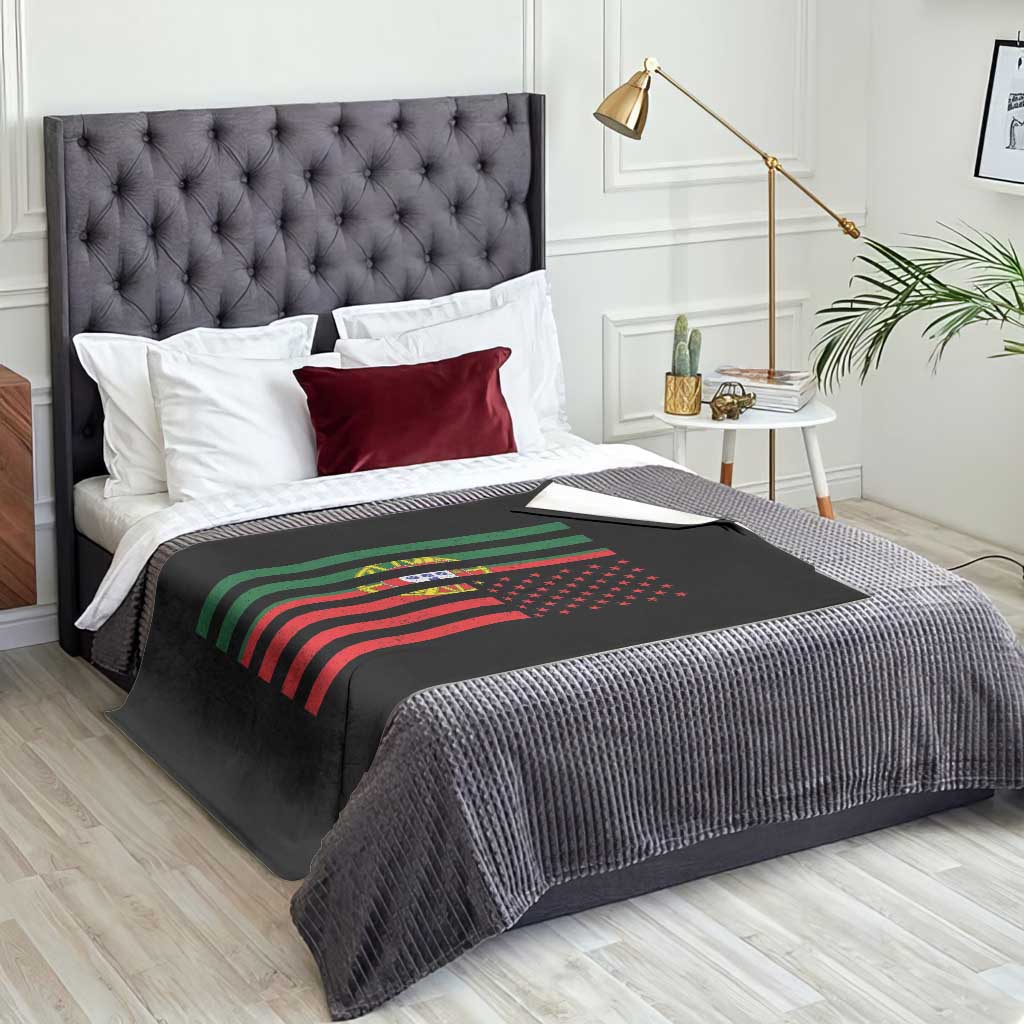 Portuguese Flag Throw Blanket Vintage USA Flag Portugal Pride Gifts TS10 Print Your Wear