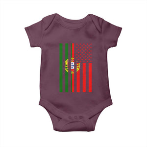 Portuguese Flag Baby Onesie Vintage USA Flag Portugal Pride Gifts TS10 Maroon Print Your Wear