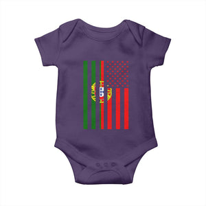 Portuguese Flag Baby Onesie Vintage USA Flag Portugal Pride Gifts TS10 Purple Print Your Wear