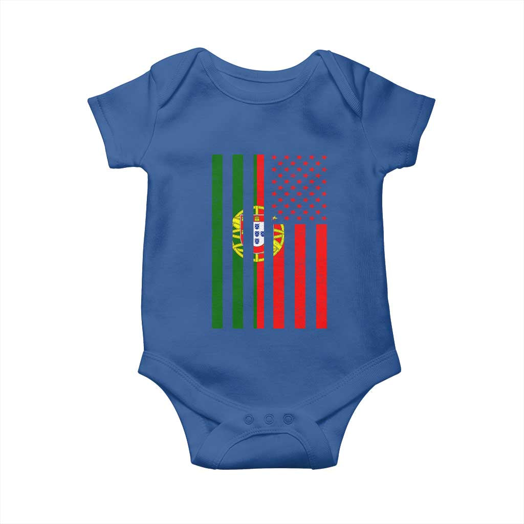 Portuguese Flag Baby Onesie Vintage USA Flag Portugal Pride Gifts TS10 Royal Blue Print Your Wear