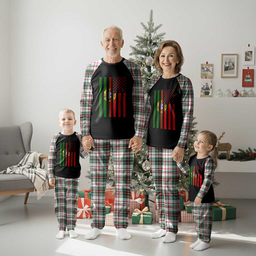 Portuguese Flag Plaid Pajama Set Vintage USA Flag Portugal Pride Gifts TS10 Christmas Plaid Print Your Wear