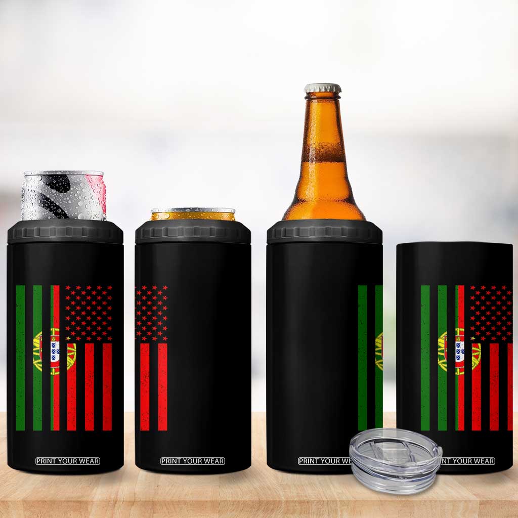 Portuguese Flag 4 in 1 Can Cooler Tumbler Vintage USA Flag Portugal Pride Gifts TS10 Print Your Wear